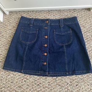Cute button front mini denim skirt from Madewell.